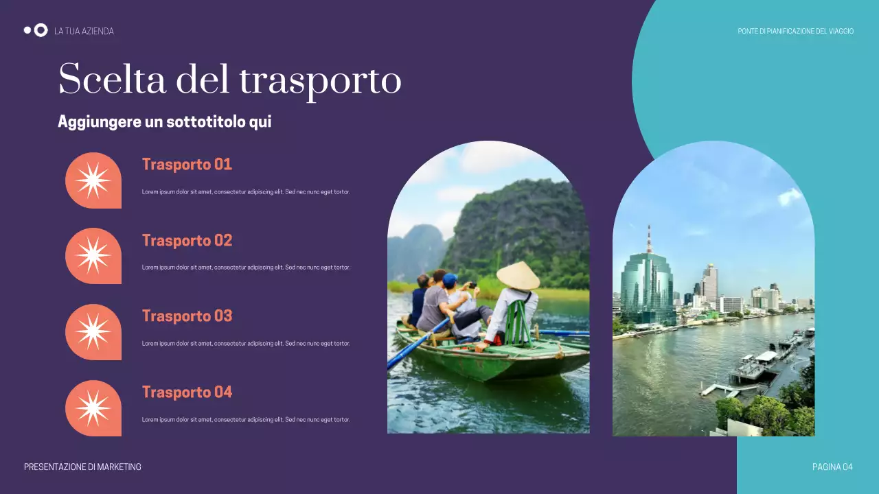 Presentazione di viaggio moderna viola