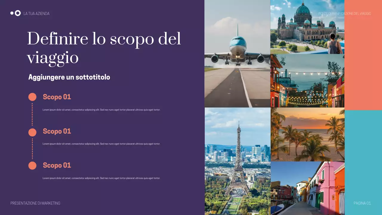 Presentazione di viaggio moderna viola