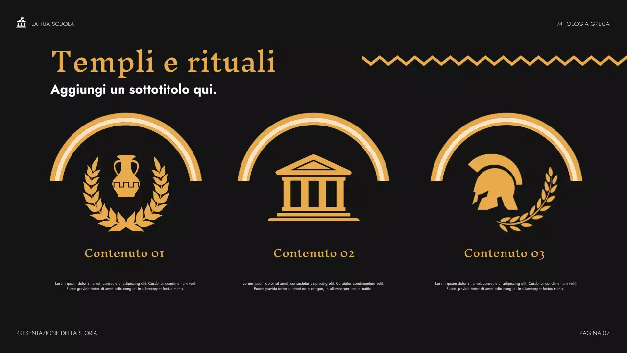 Presentazione del corso di mitologia classica beige