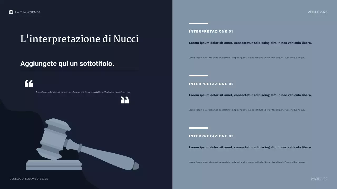 Presentazione legale professionale della Marina