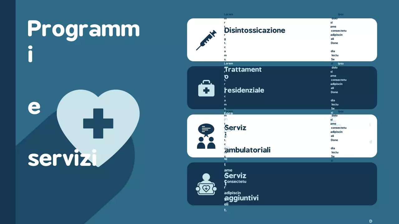 Presentazione dell'annuncio sulla dipendenza moderna blu