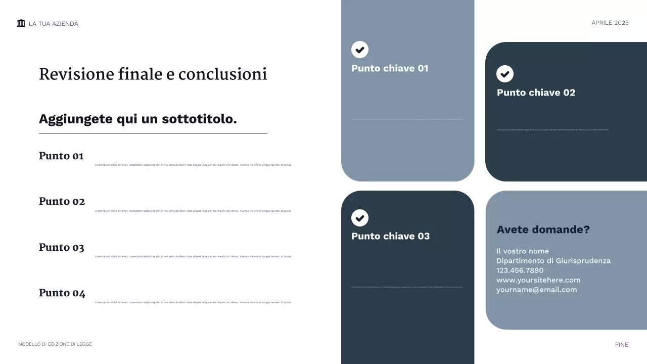 Presentazione legale professionale della Marina