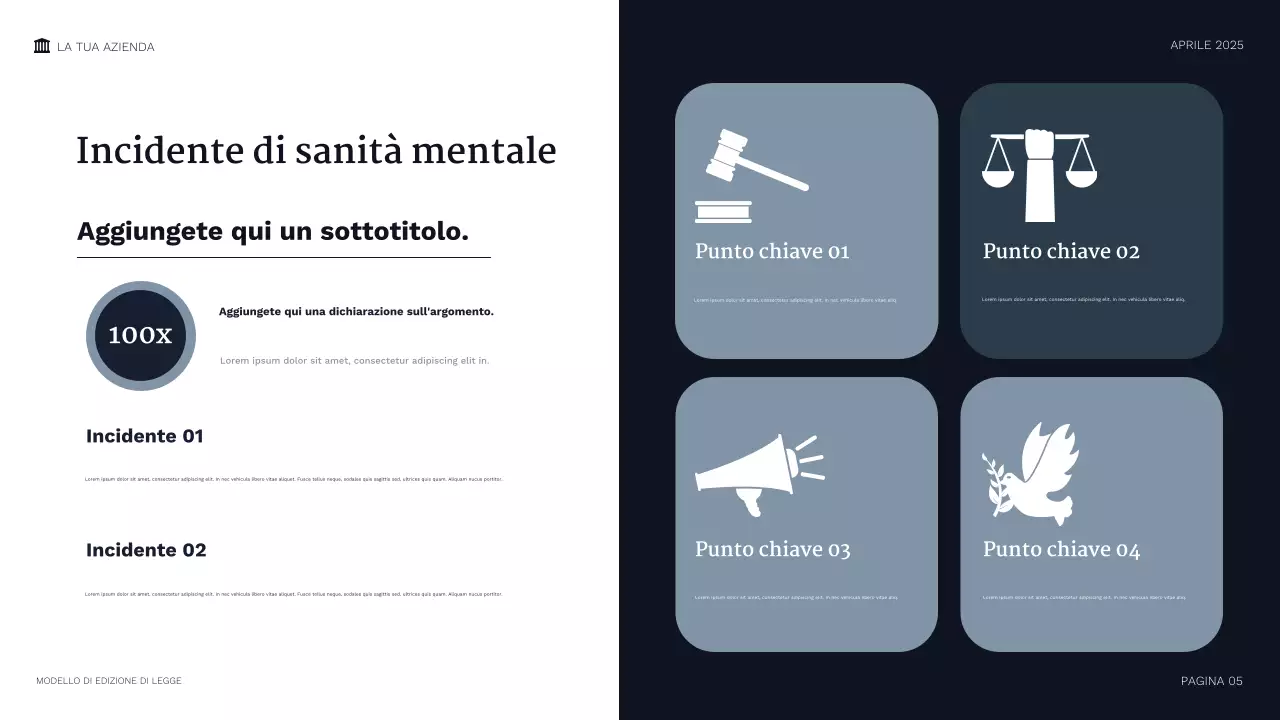 Presentazione legale professionale della Marina