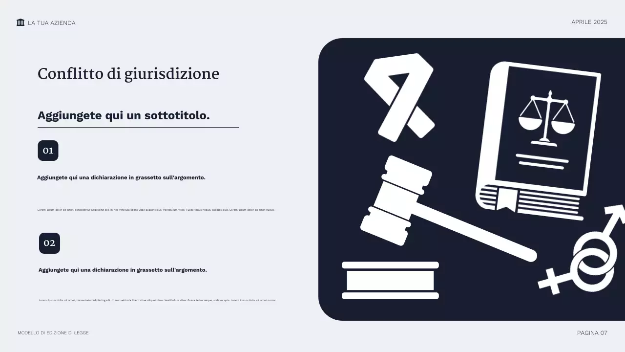 Presentazione legale professionale della Marina