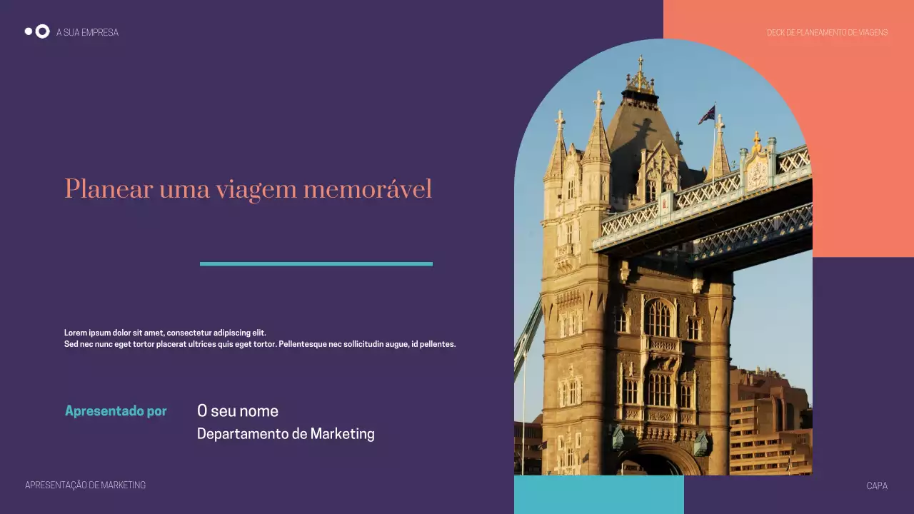 Apresentação de Viagem Moderna Roxa