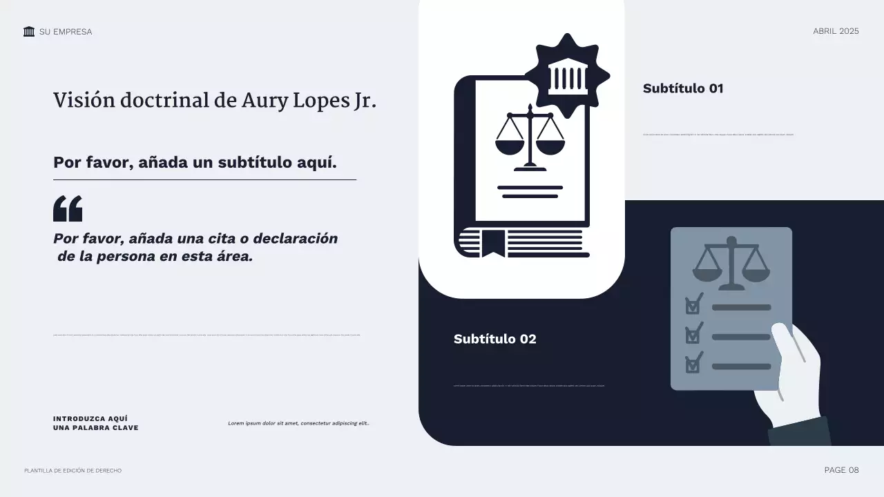 Presentación legal profesional de la Marina