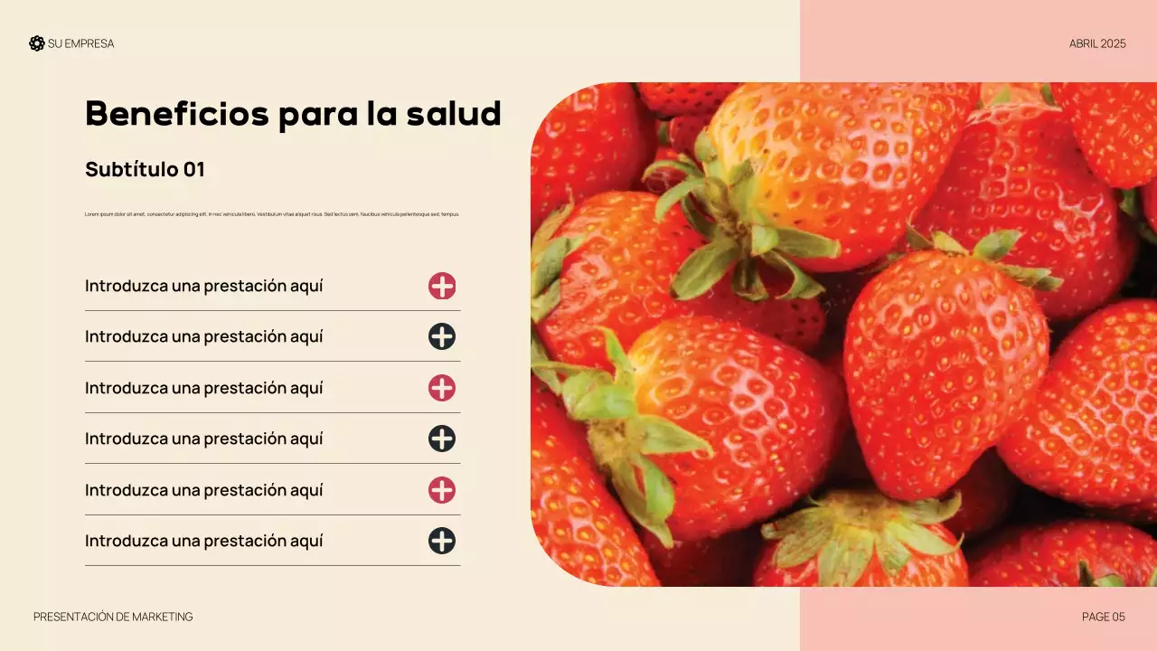 Presentación orgánica moderna roja