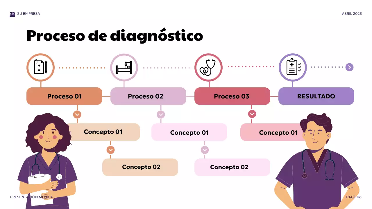 Presentación médica moderna morada