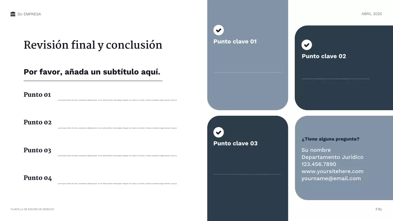 Presentación legal profesional de la Marina