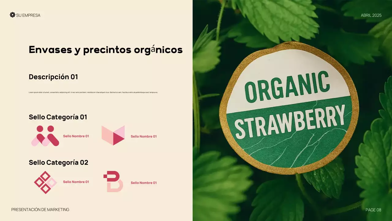 Presentación orgánica moderna roja