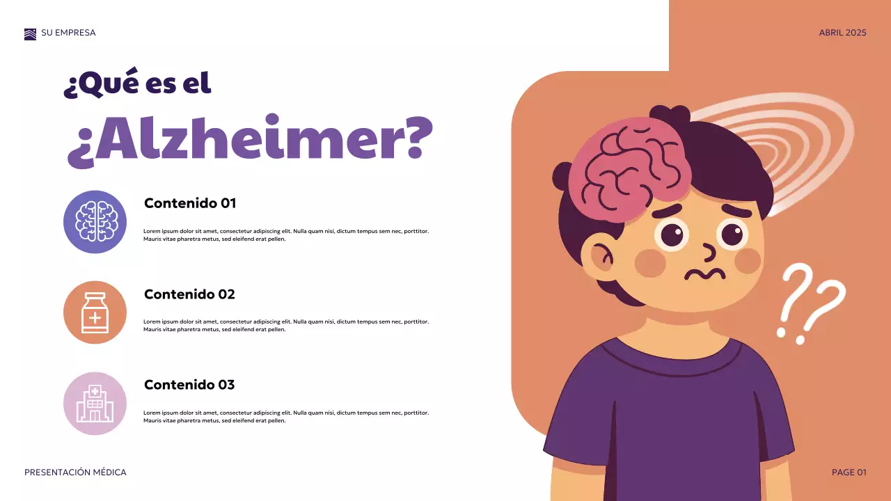 Presentación médica moderna morada