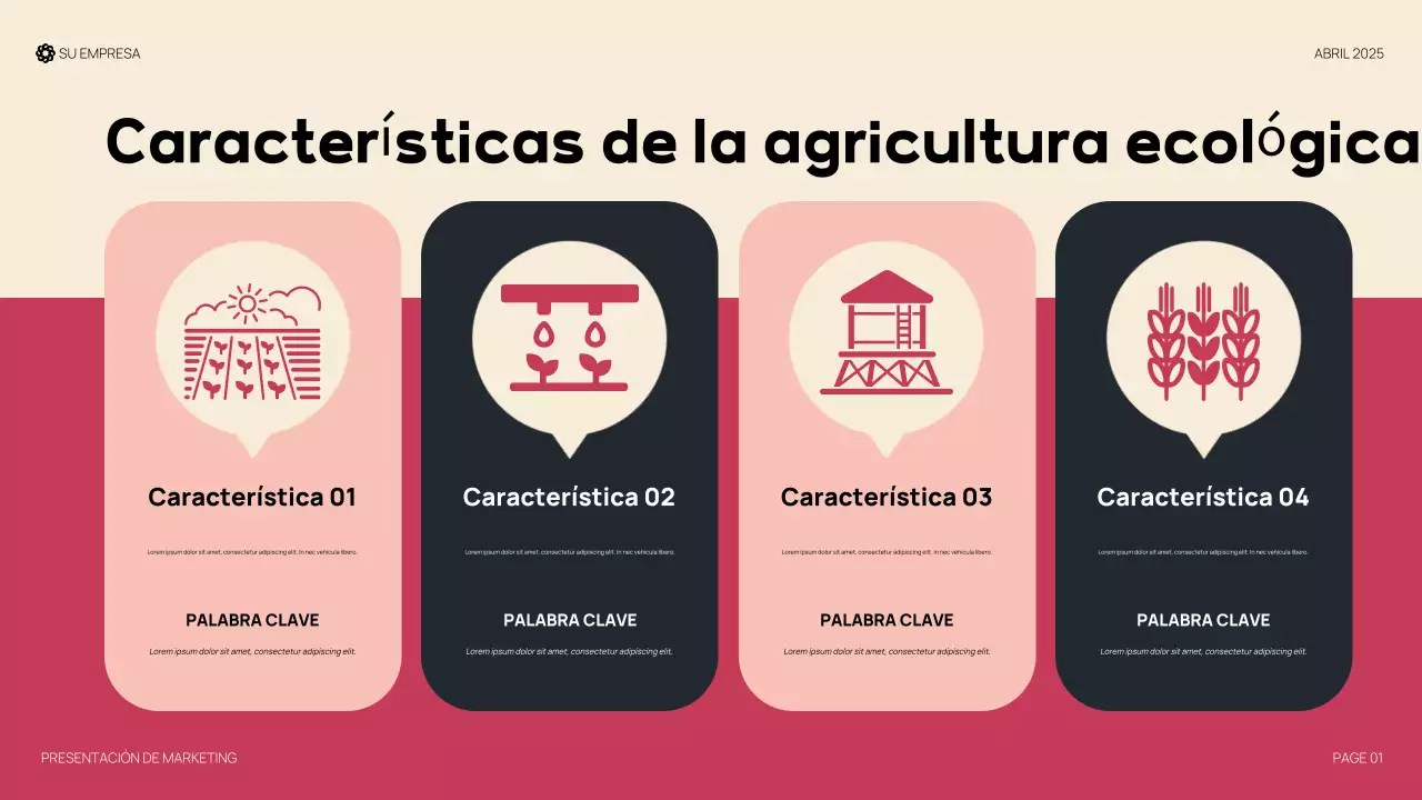 Presentación orgánica moderna roja