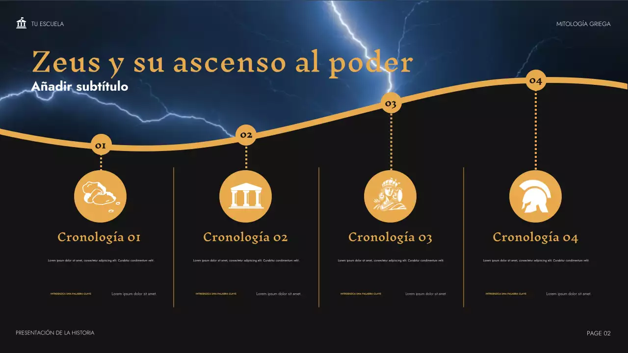 Presentación de la clase de mitología clásica beige