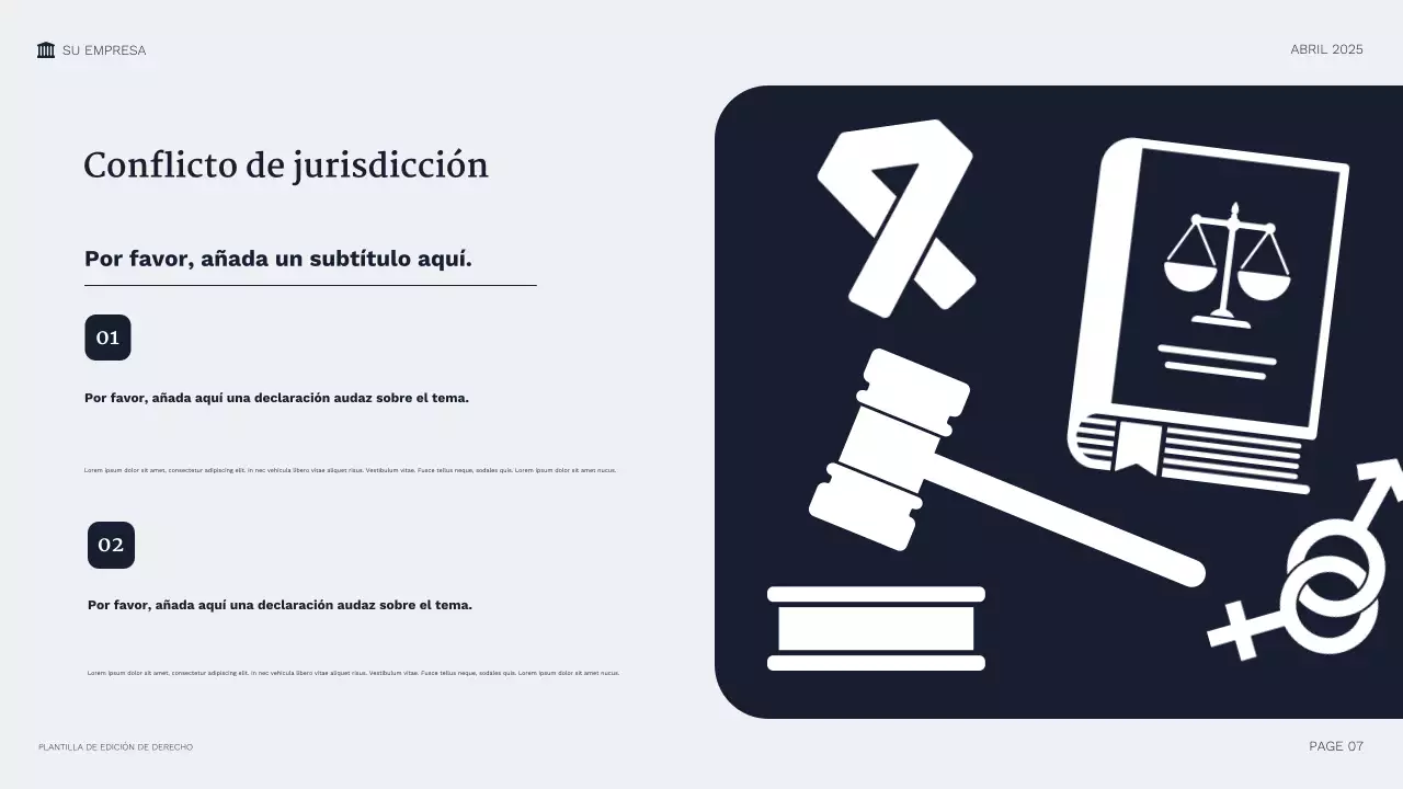 Presentación legal profesional de la Marina