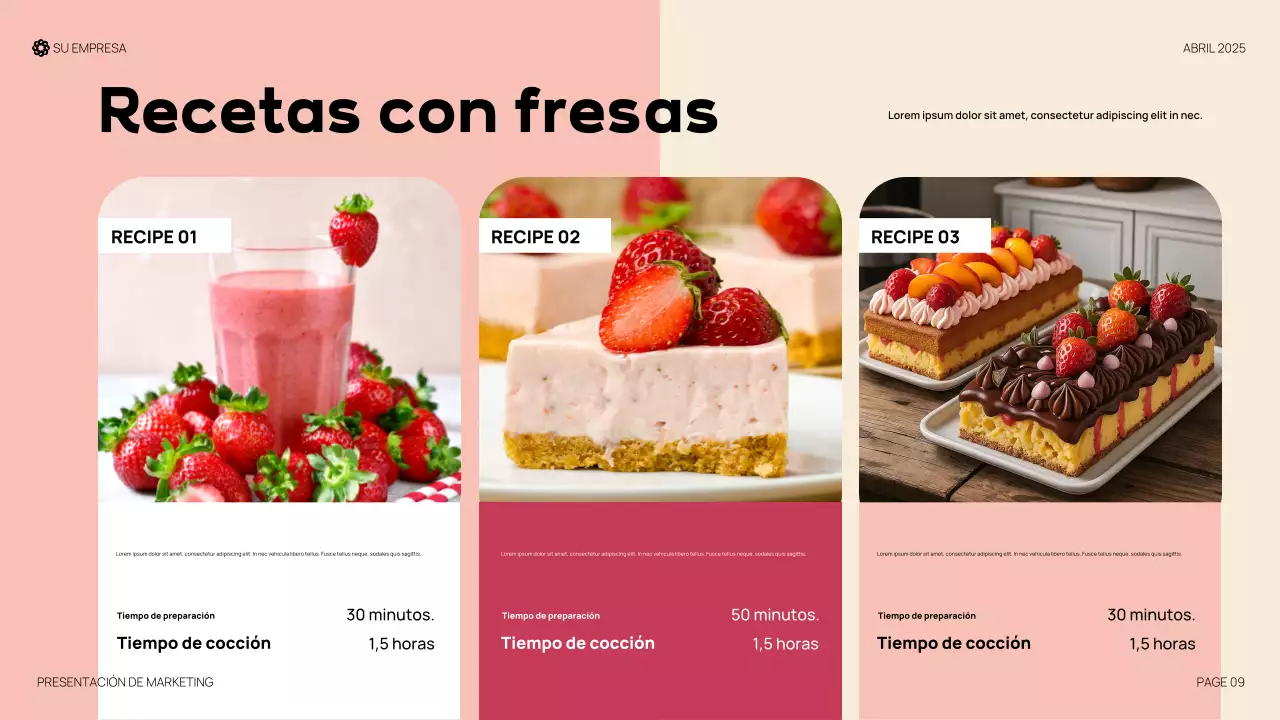 Presentación orgánica moderna roja