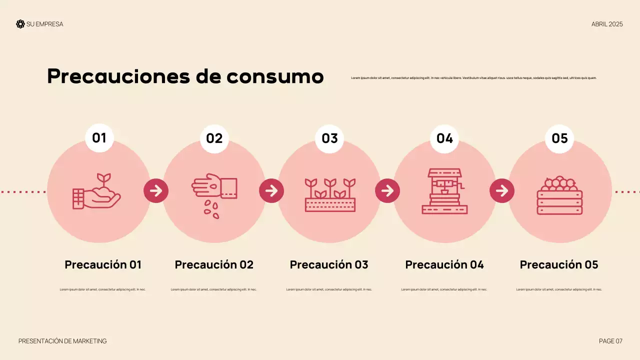 Presentación orgánica moderna roja
