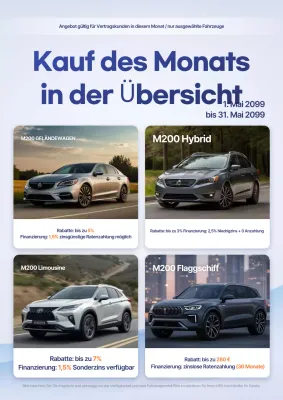 Blauer moderner Autoverkauf