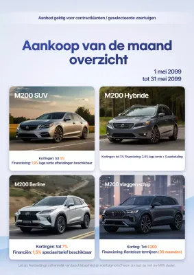 Blauwe moderne autoverkoop
