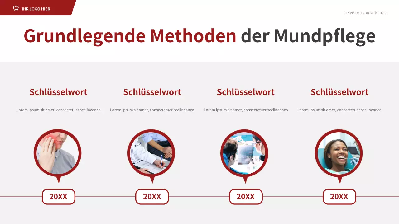 Roter professioneller Zahnleitfaden Präsentation