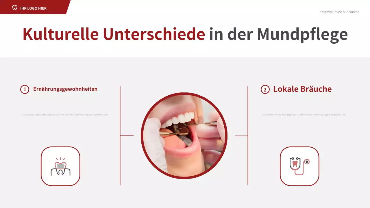 Roter professioneller Zahnleitfaden Präsentation