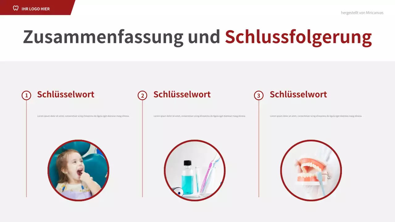 Roter professioneller Zahnleitfaden Präsentation