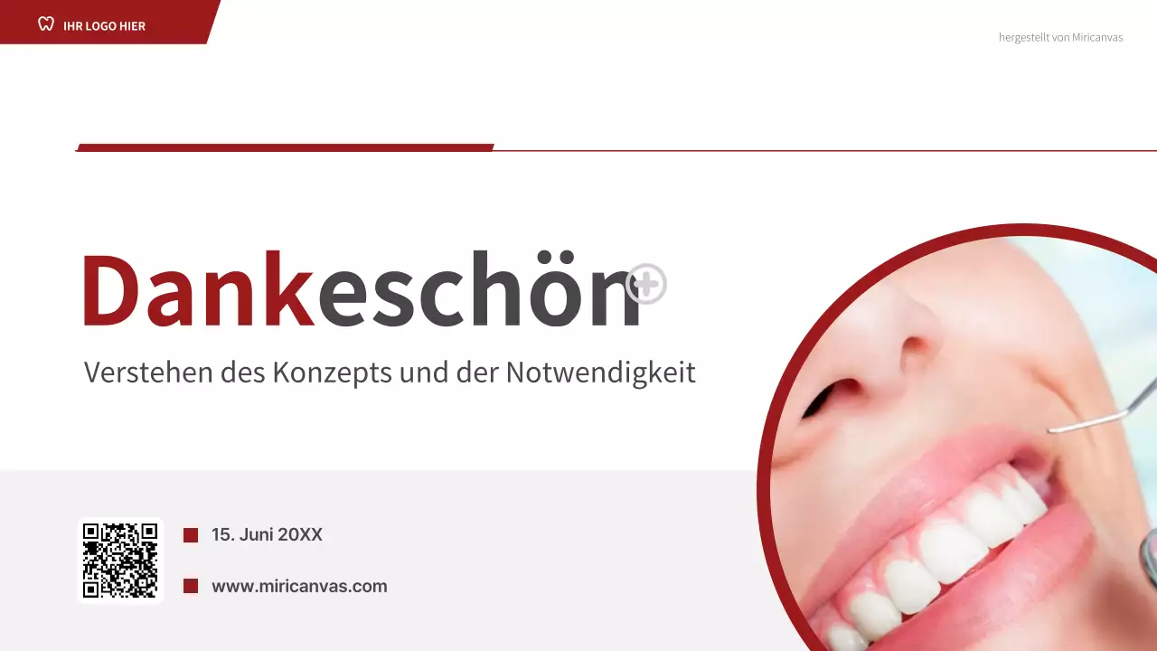 Roter professioneller Zahnleitfaden Präsentation