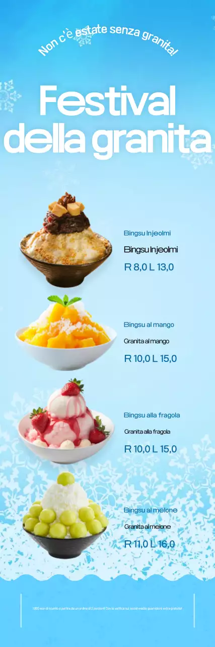 Promozione dessert pulito Sky Blue