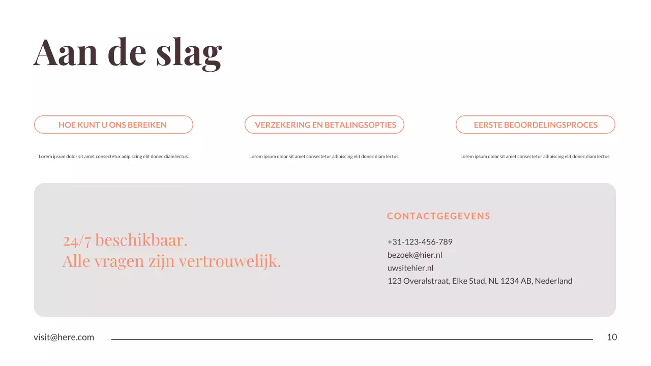 Presentatie over de aankondiging van minimaal herstel van Orange