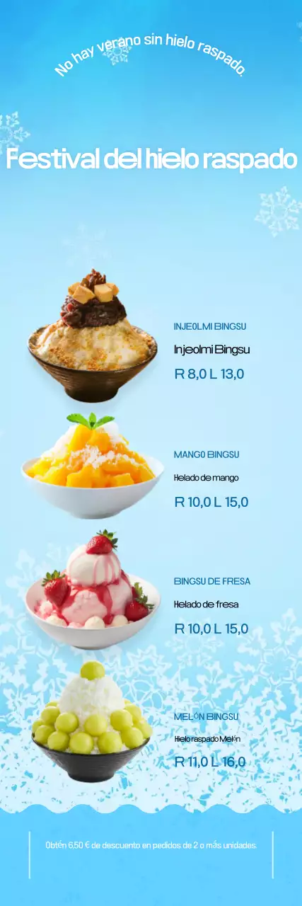 Promoción de postres limpios de color azul cielo