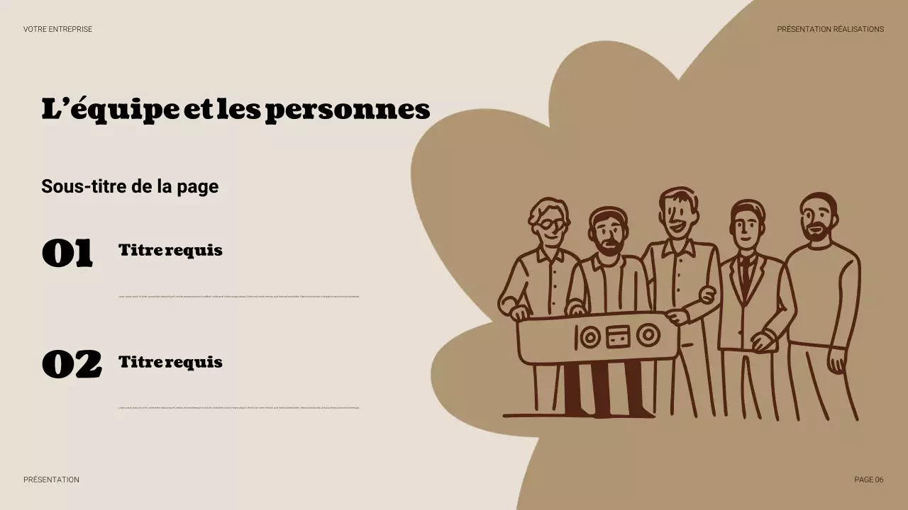 Présentation d'entreprise vintage beige