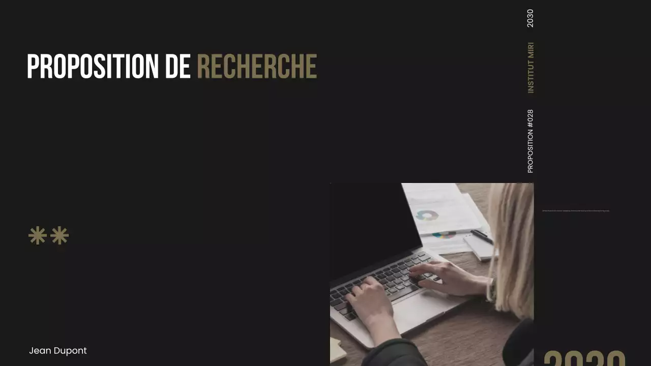 Présentation d'une proposition de recherche moderne sur l'obscurité