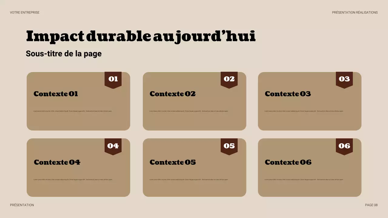 Présentation d'entreprise vintage beige