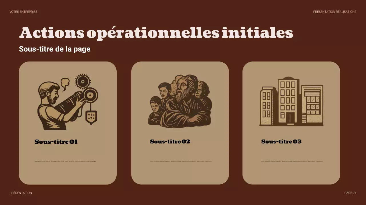 Présentation d'entreprise vintage beige