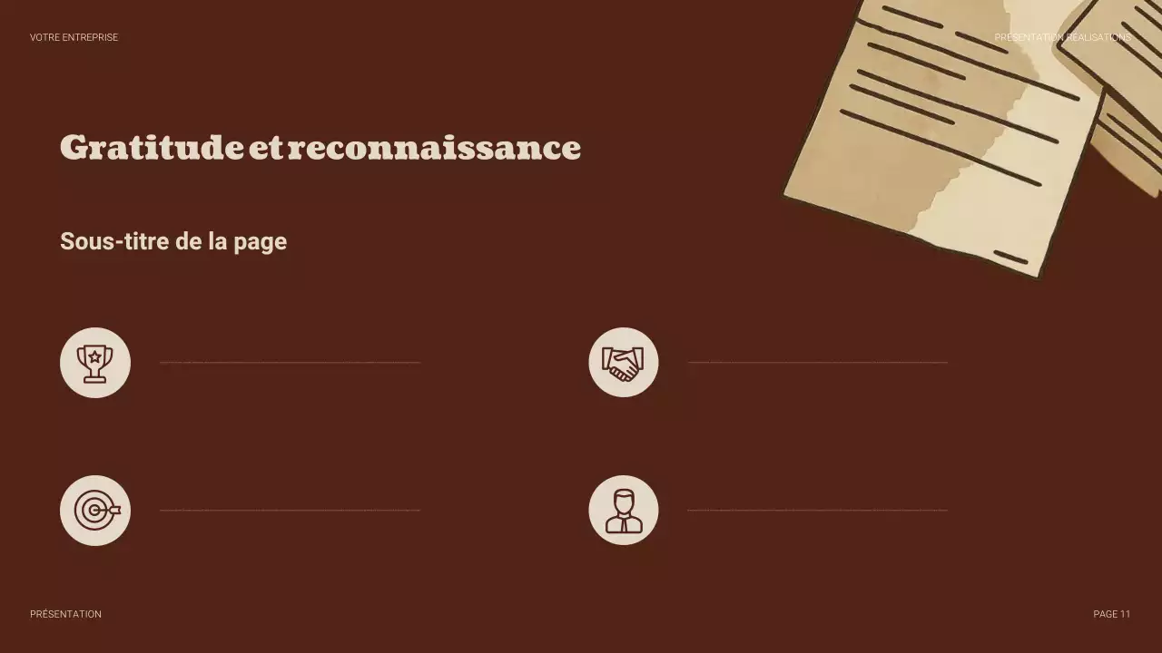 Présentation d'entreprise vintage beige