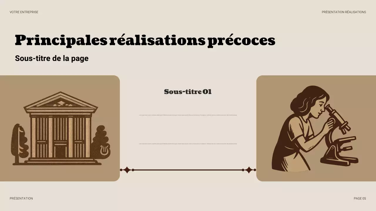 Présentation d'entreprise vintage beige