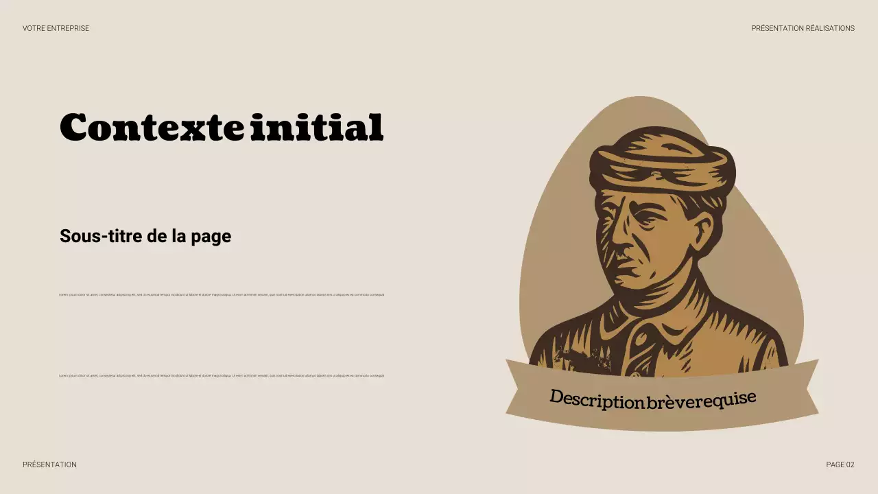 Présentation d'entreprise vintage beige