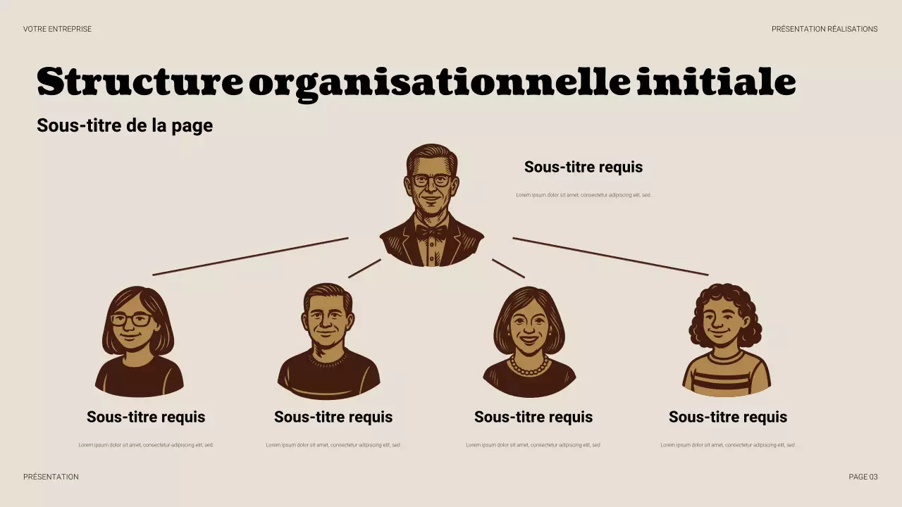 Présentation d'entreprise vintage beige