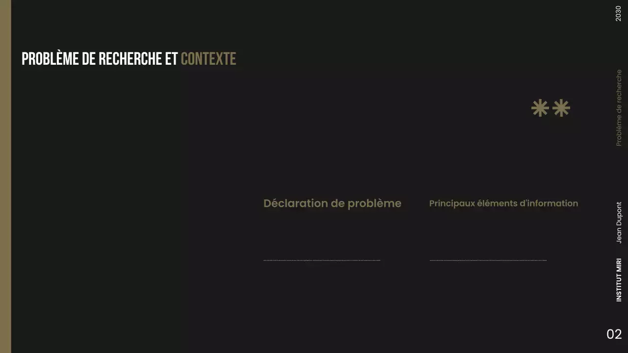 Présentation d'une proposition de recherche moderne sur l'obscurité