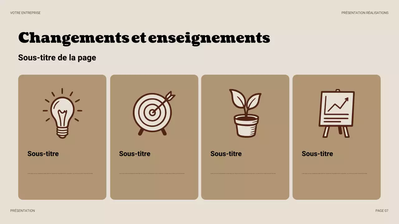 Présentation d'entreprise vintage beige