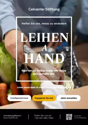 Beige Modernes Freiwilligen-Einladungs-Web-Poster