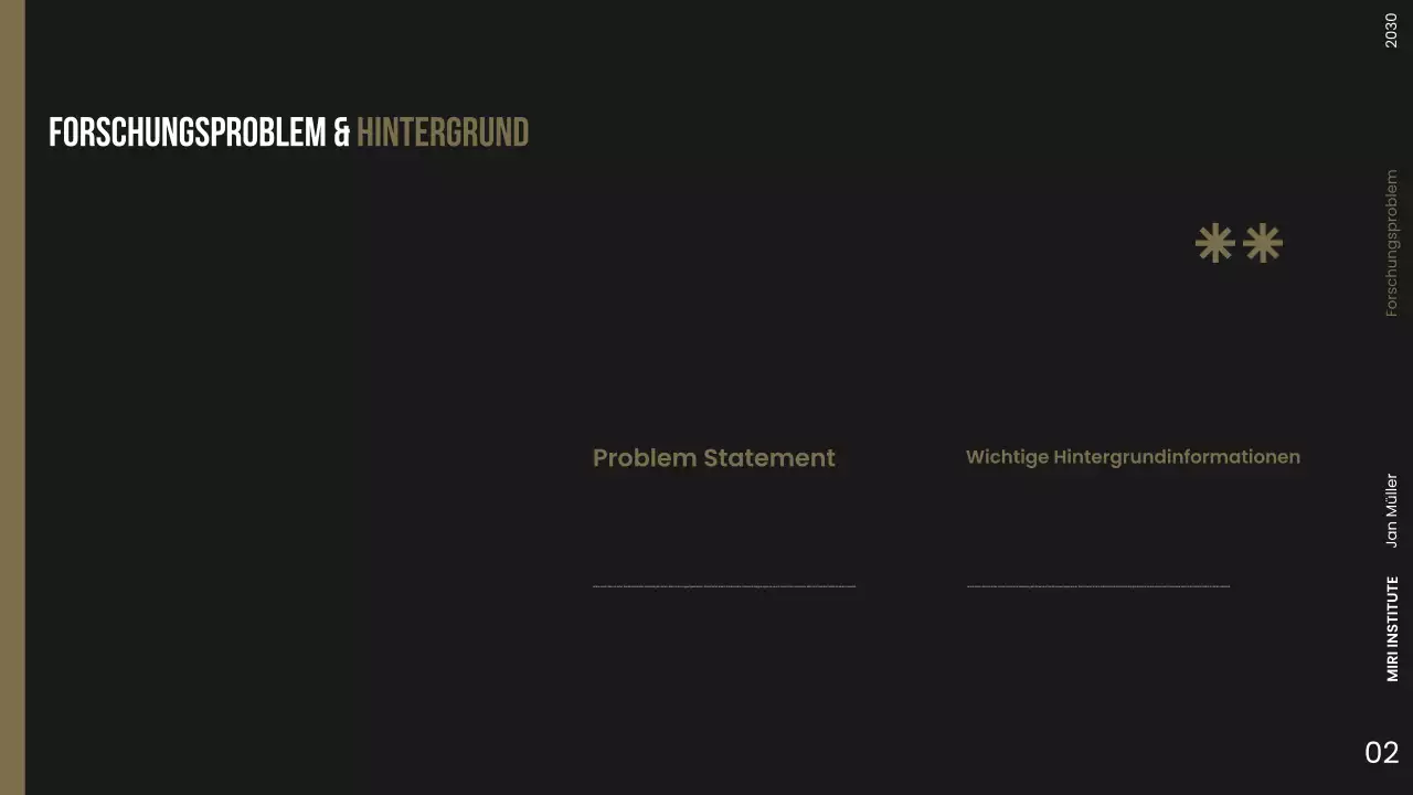 Präsentation des Forschungsvorschlags „Modern Dark“