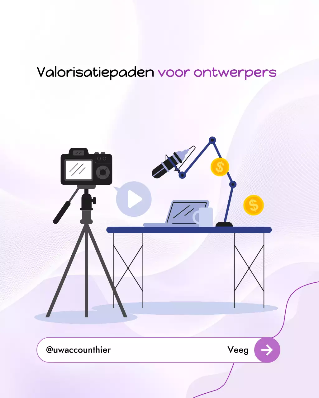 Paarse moderne makergids Instagram-postcarrousel