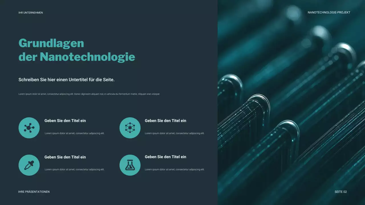 Blaugrüne Präsentation moderner Technologie