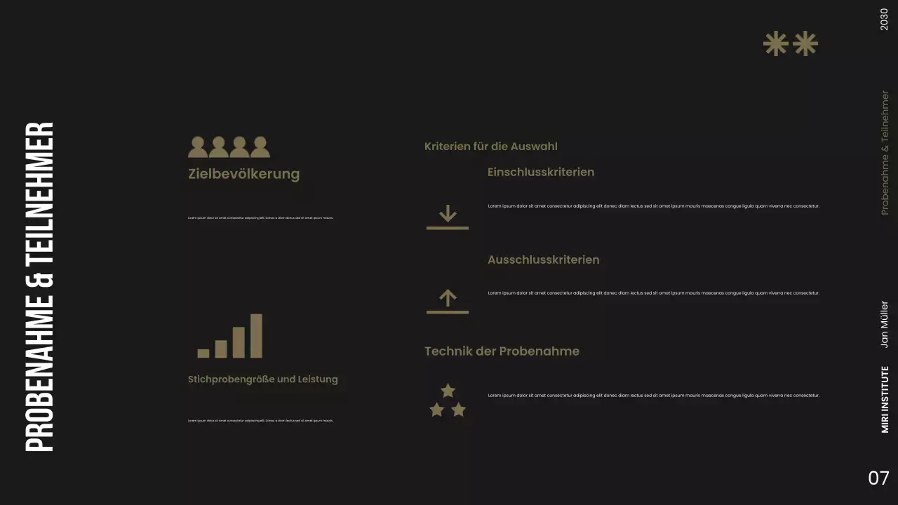 Präsentation des Forschungsvorschlags „Modern Dark“
