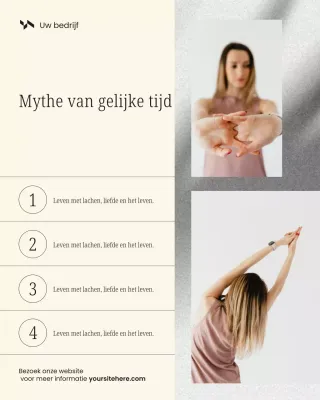 Beige en bruine minimalistische Instagram-post over werk en privéleven