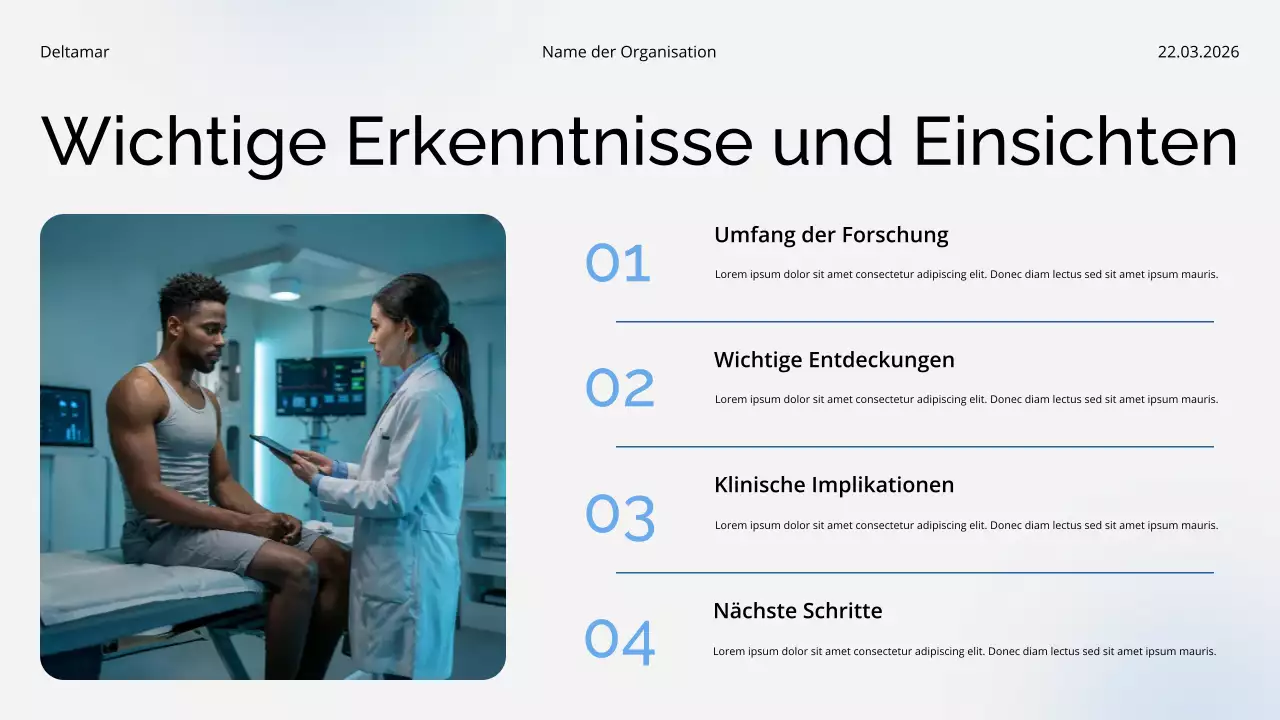 Präsentation des Blue and White Healthcare Trends and Insights Report