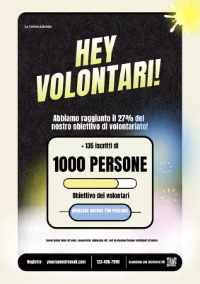 Poster web colorato e moderno per il reclutamento di volontari