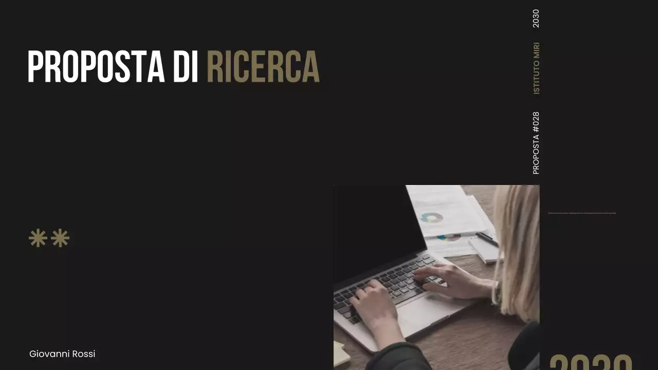 Presentazione della proposta di ricerca moderna sull'oscurità
