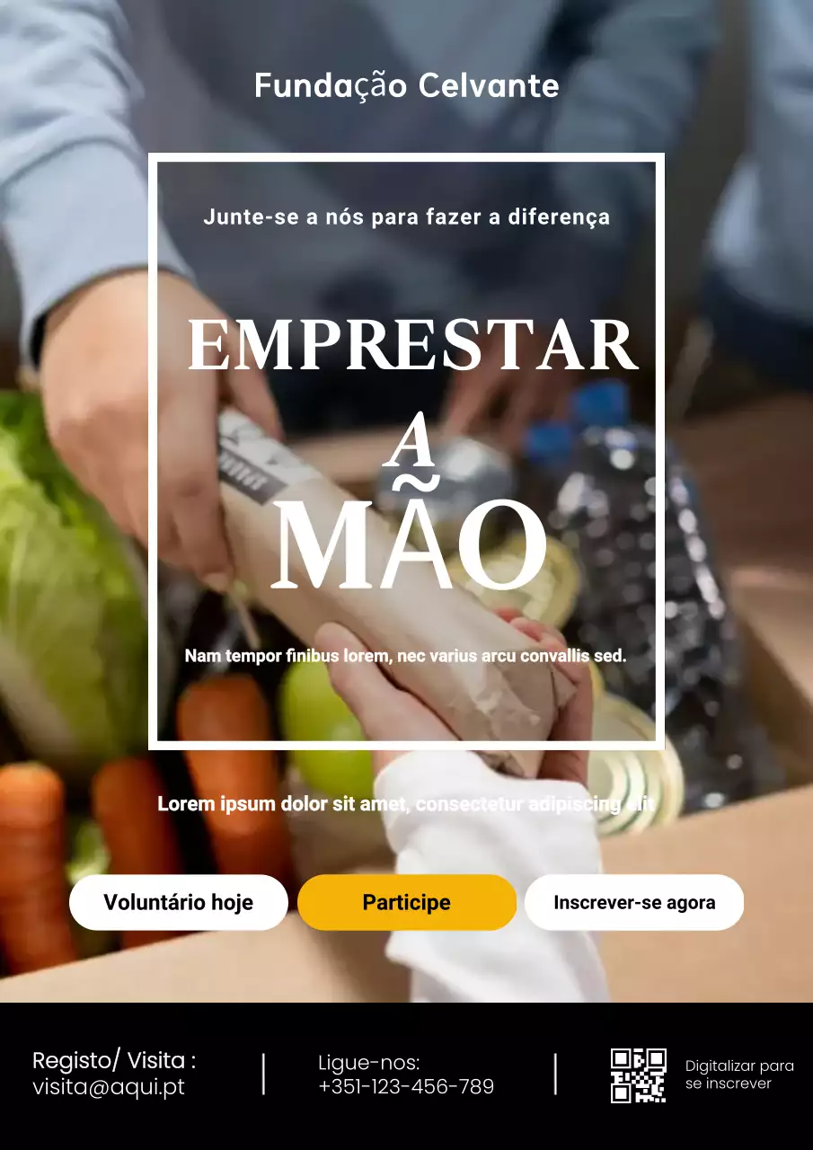 Cartaz de convite para voluntariado moderno bege