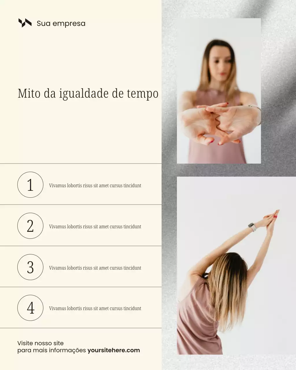 Postagem minimalista bege e marrom sobre bem-estar profissional e pessoal